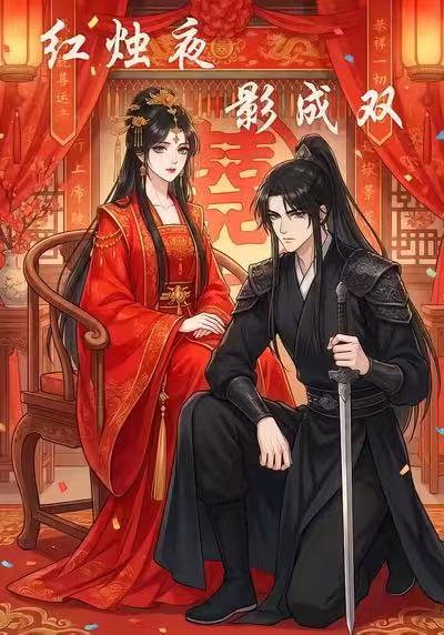 红烛夜影成双