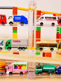 工程车玩具车排队，少儿颜色英语语启蒙教育