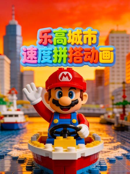 乐高城市速度拼搭动画