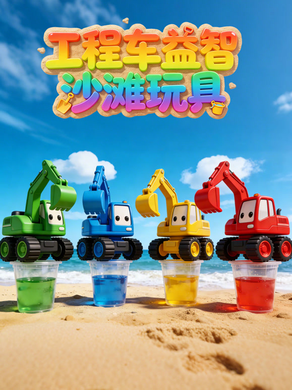 工程车益智沙滩玩具