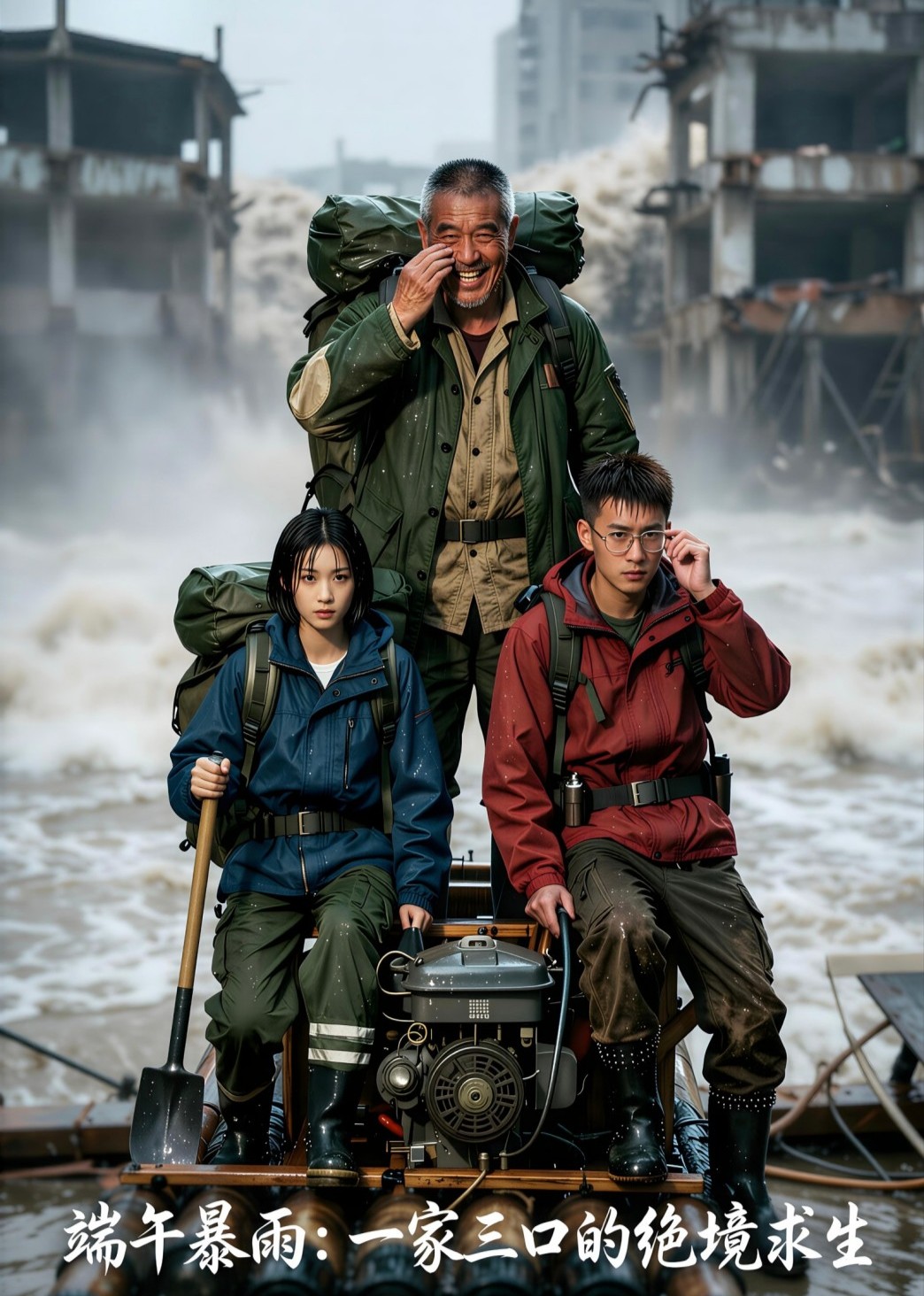 端午暴雨一家三口的绝境求生