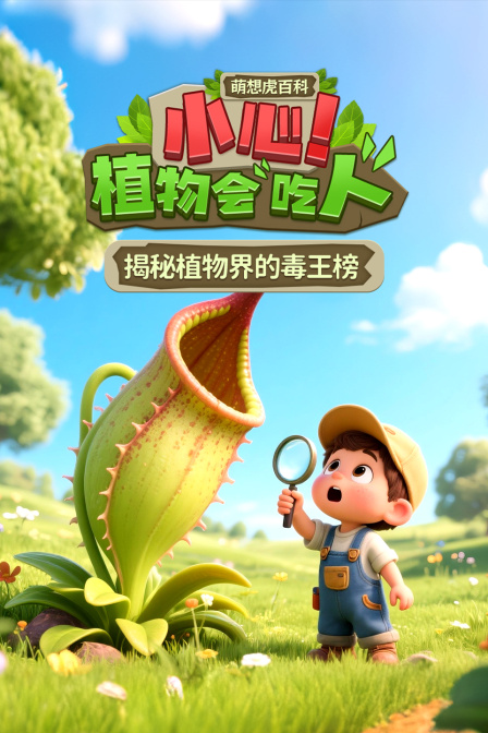 萌想虎百科小心植物会吃人”