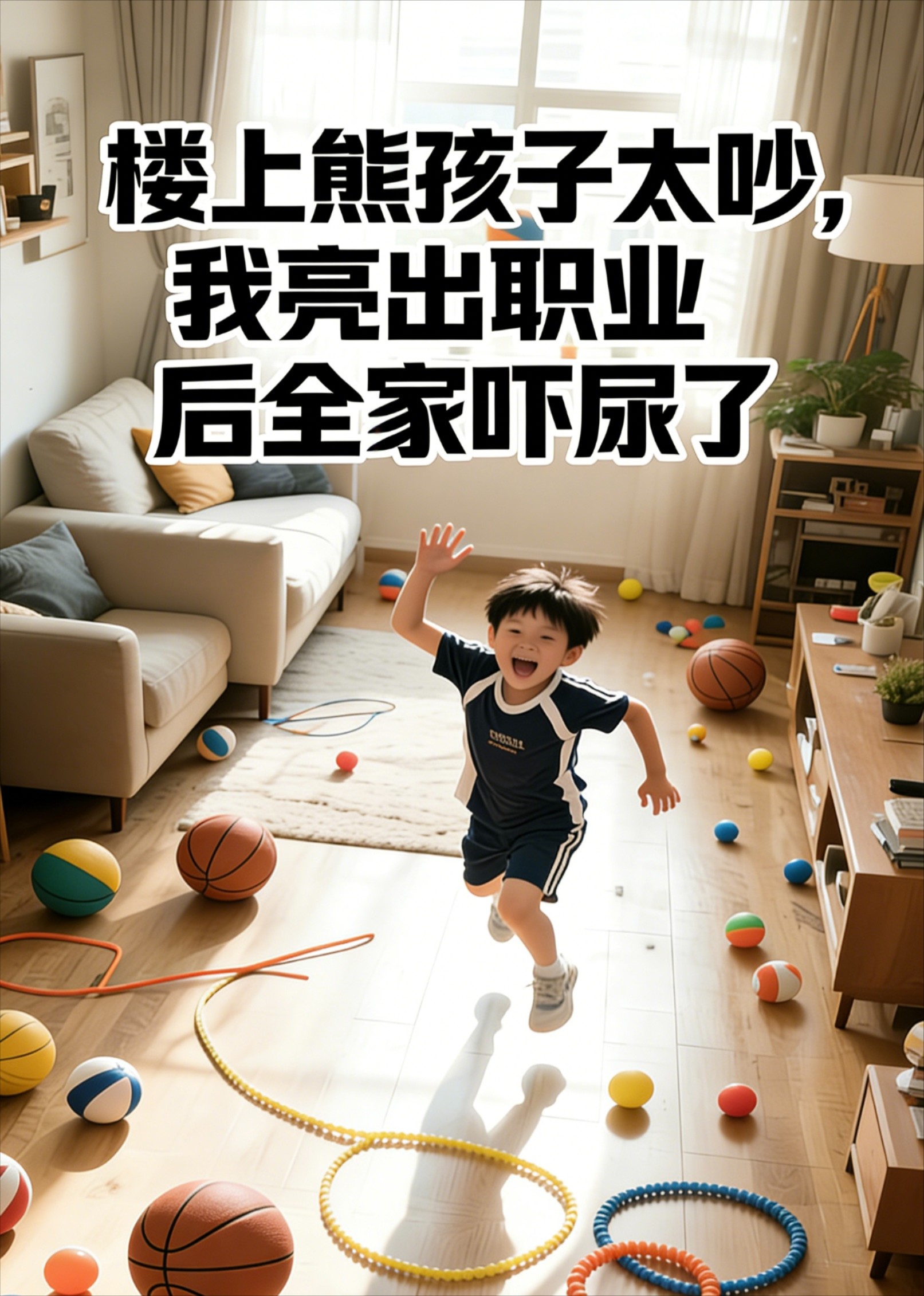 楼上熊孩子太吵我亮出职业后全家吓尿了