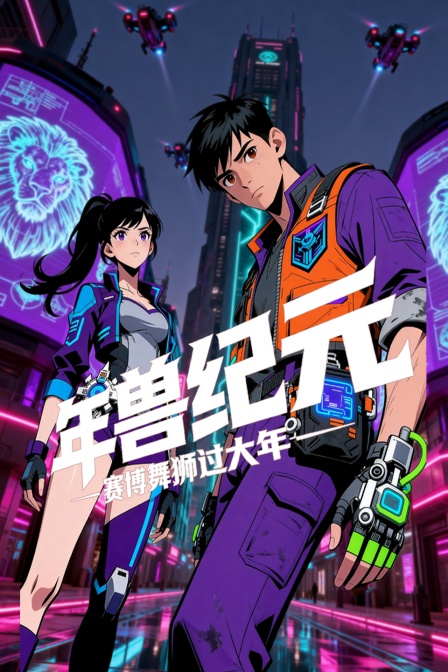 年兽纪元赛博舞狮过大年