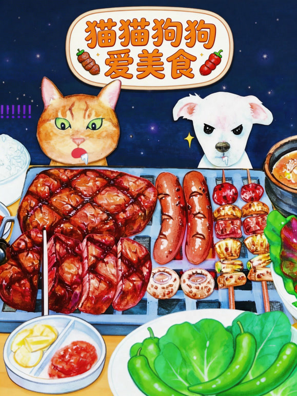 猫猫狗狗爱美食