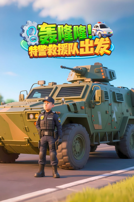 轰隆隆特警救援队出发